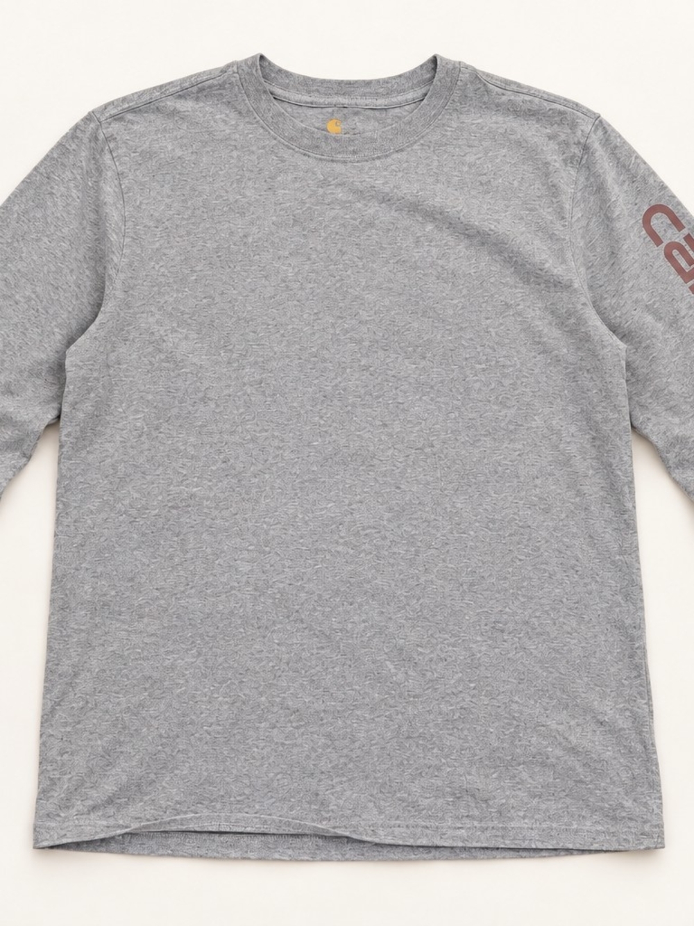 Carhartt Boys Youth L 12/14 Original Fit Gray Long Sleeve Logo Sleeve T-Shirt